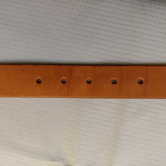 Vtg Tommy Hilfiger Cognac Brown Leather Belt - Sz 34 - Picture 4 of 8